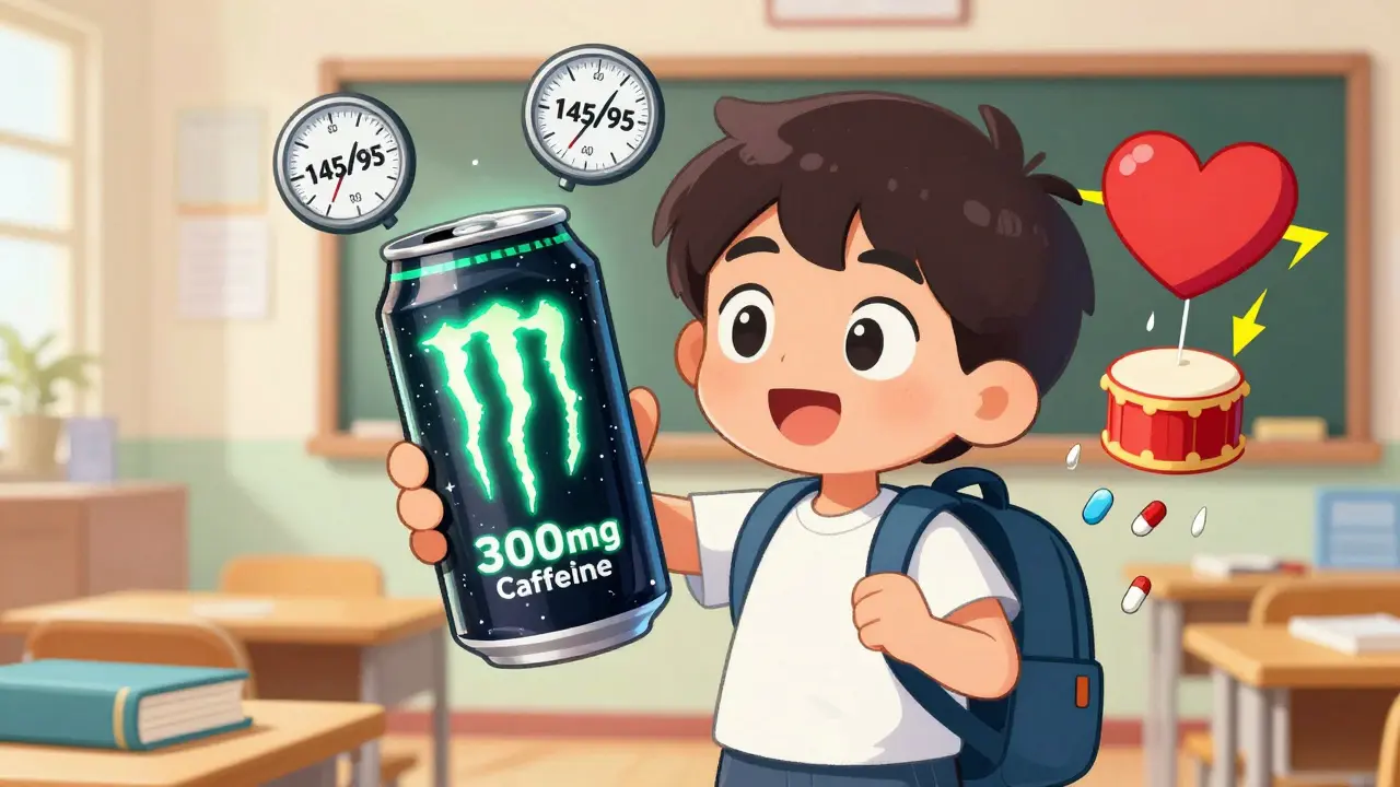 Energy Drinks and Stimulant Medications: Blood Pressure and Heart Risks